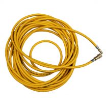 25 Foot Yellow Single Air Line Extension Hose c/w Brass QD Fittings
