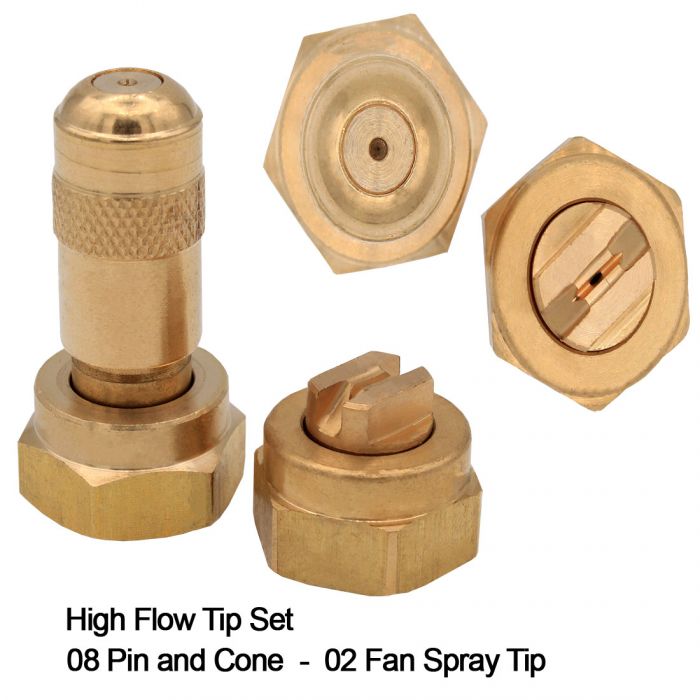 High Flow Tip Set Brass 08 Pin/Cone, 8002 Fan