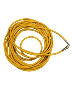 25 Foot Yellow Single Air Line Extension Hose c/w Brass QD Fittings