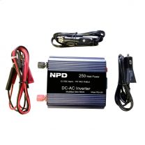 Inverter 12v to 120v  250 Watts c/w..USB, Cigarette and Clamp Connection Types